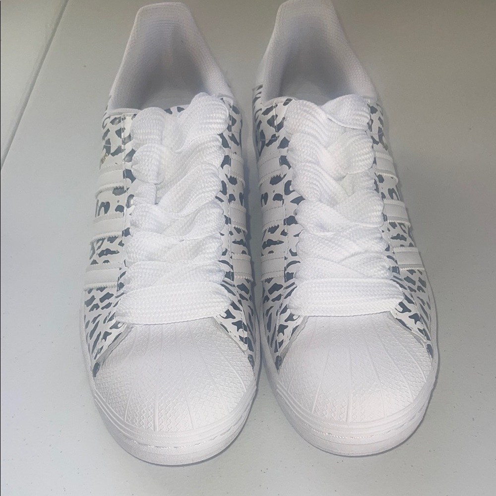 Adidas Originals White and Black Sneakers with Mesh Design